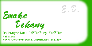 emoke dekany business card